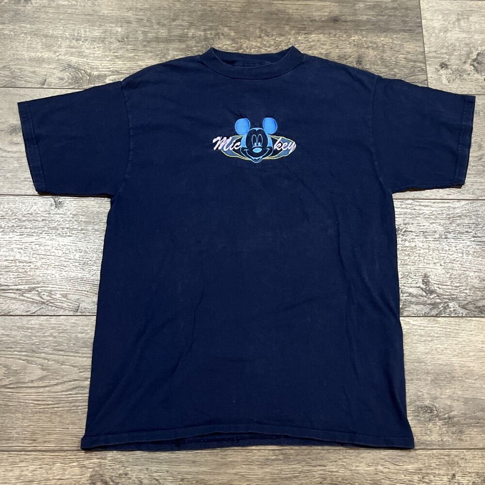 Vintage 90s Disney Unlimited Mickey Mouse Embroidered Blue T-Shirt - Men's Large